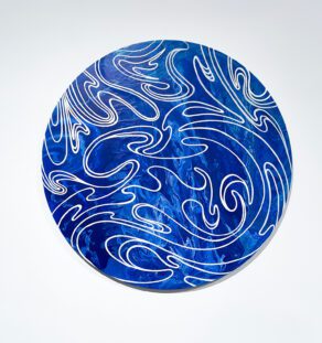 Courants Marins circulaires 80cm acrylics on canvas