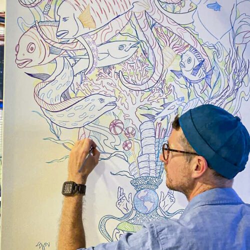Ocean Gala live painting Ladislas NYC